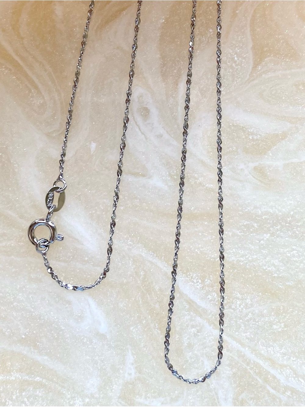 Sterling Silver Twisted Rope Chain Necklace - Silver